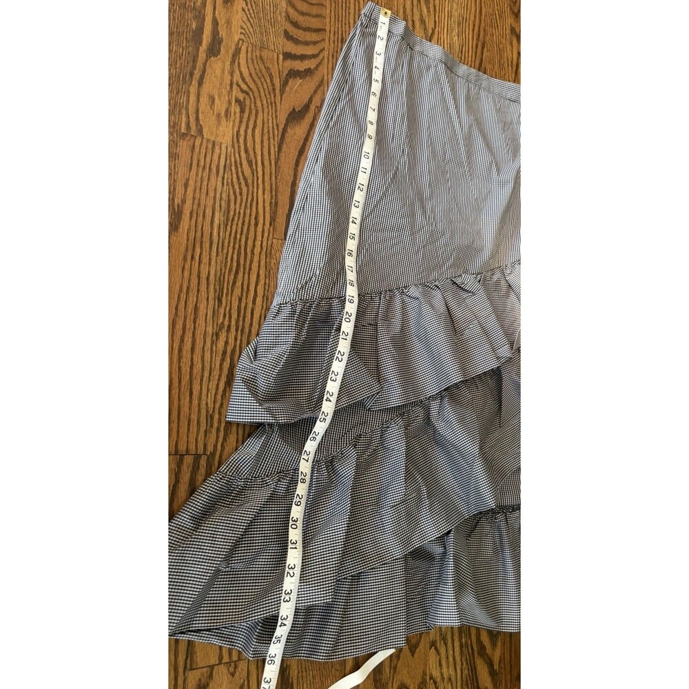 Chelsea28 Nordstrom New Black White Gingham Ruffle Tiered Skirt Midi Size Medium - Picture 8 of 10